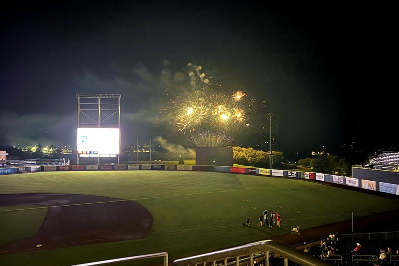 Fireworks over Medlar Field at Lubrano Park after a State College Spikes game